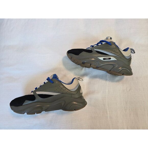 Dior B22 Men’s Sneakers Size 41 (US 8) Grey Black Blue Mesh Leather Pre-Owned - Picture 6 of 16